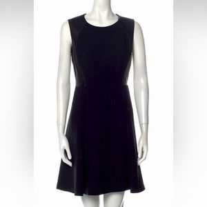 Rebecca Taylor Genuine Leather Black Fit and Flare Dress Size 4